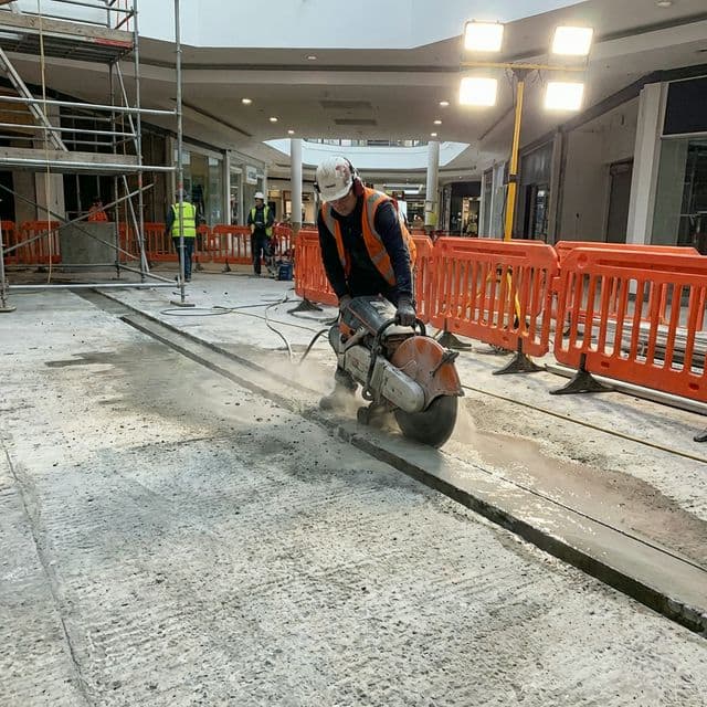 Commercial Mall Floor Modification construction project